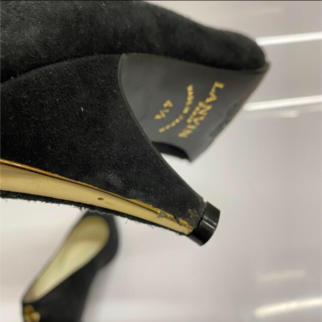 LANVIN(ランバン)のLANVIN ランバン スウェード パンプス ブラック r078 レディースの靴/シューズ(ハイヒール/パンプス)の商品写真