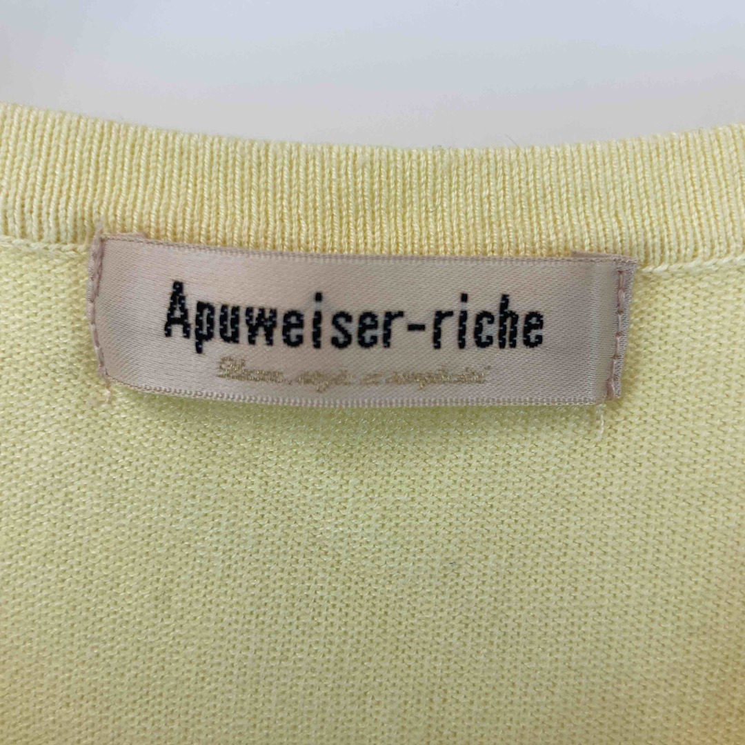 Apuweiser-riche(アプワイザーリッシェ)のApuweiser-riche アプワイザーリッシェ 花柄 刺繍 イエロー レディース 長袖 カーディガン レディースのトップス(カーディガン)の商品写真