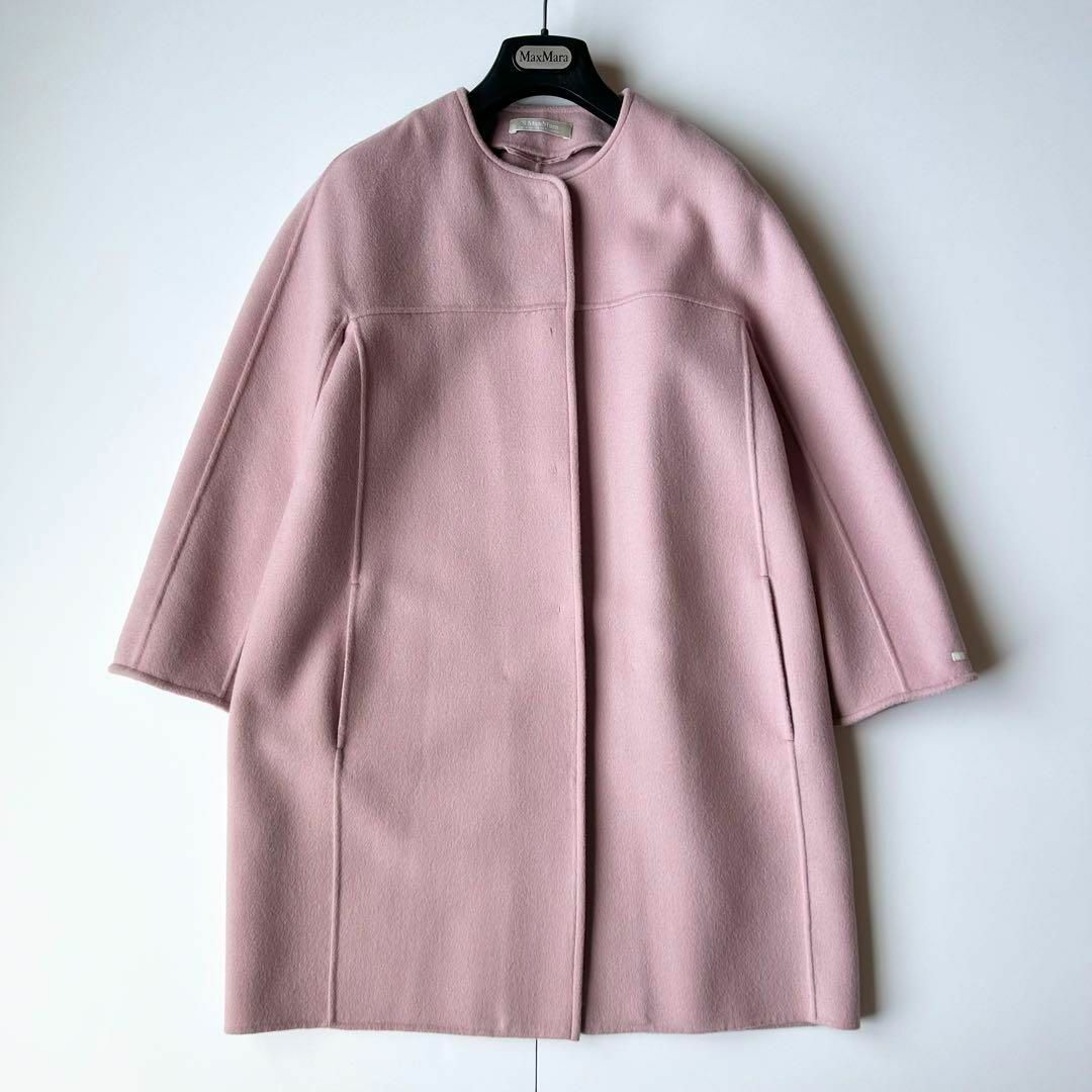 Max Mara(マックスマーラ)のMAXMARA  ダブルフェイスコート　ピンク　ハンガー・収納袋付き レディースのジャケット/アウター(ロングコート)の商品写真