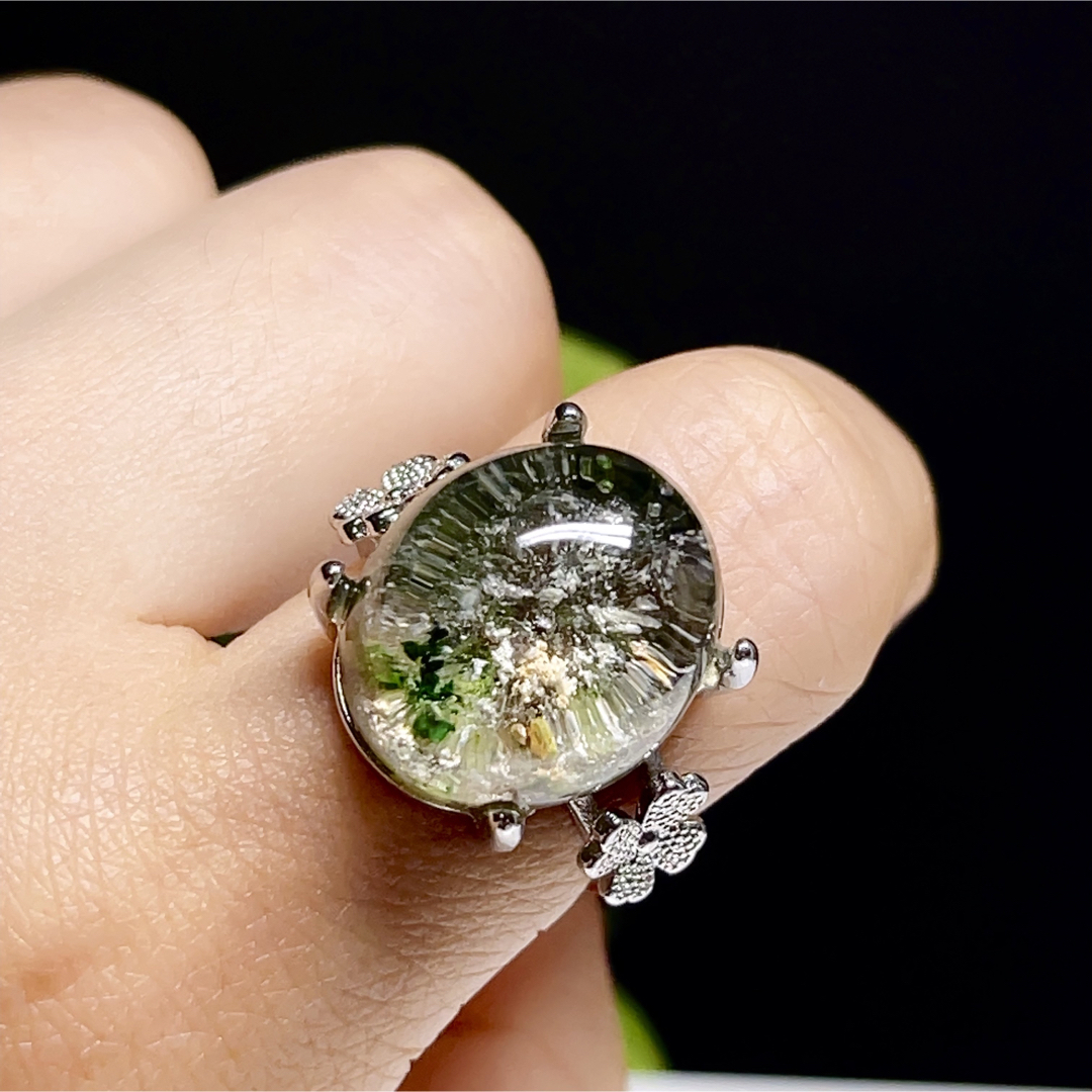 ガーデンクォーツ　リング　シルバーリング 指輪　天然石　水晶【超美品】26 レディースのアクセサリー(リング(指輪))の商品写真