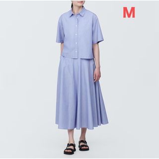 MUJI (無印良品) - 無印良品  涼感ブロードレギュラーカラー半袖シャツ ＆  フレアスカート Ｍ