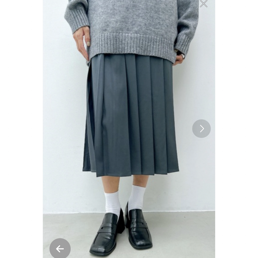 moussy(マウジー)のy/mタックプリーツミディアムスカートmoussy レディースのワンピース(ひざ丈ワンピース)の商品写真