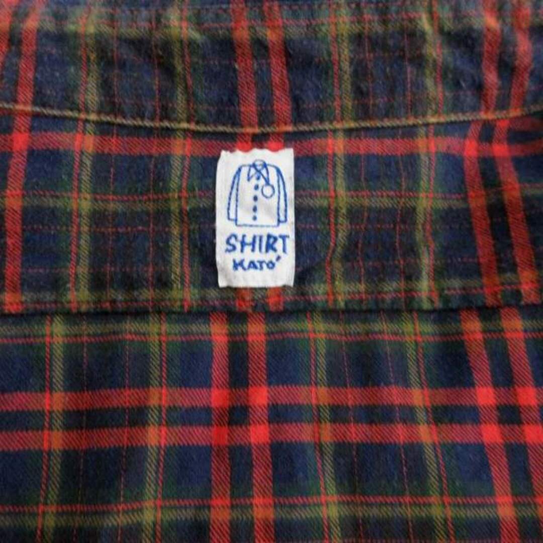 KATO`(カトー)のカトー KATO` ネルシャツ チェック 長袖 M 紺 ネイビー メンズのトップス(シャツ)の商品写真