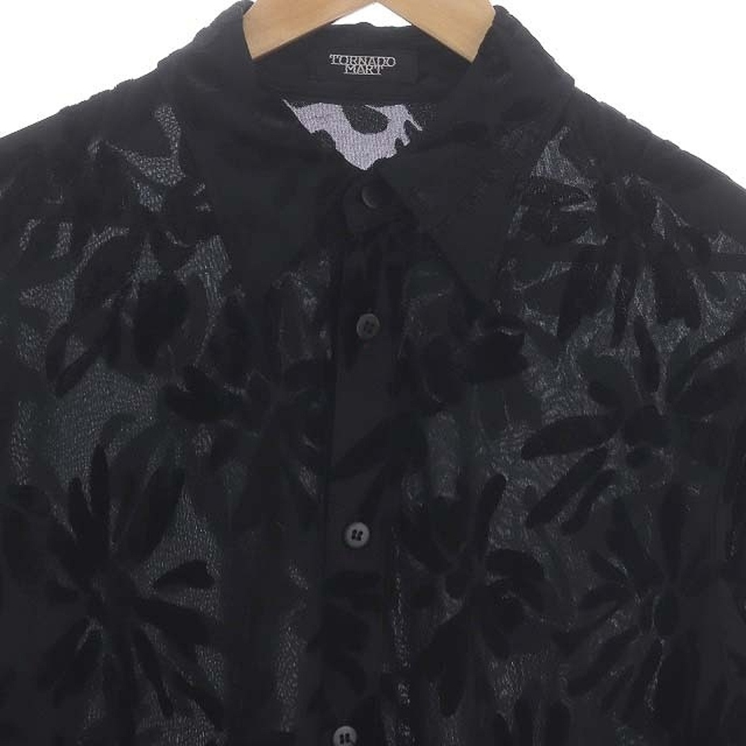 TORNADO MART(トルネードマート)のTORNADO MART 花柄 長袖シャツ カジュアル 薄手 黒 ブラック メンズのトップス(シャツ)の商品写真