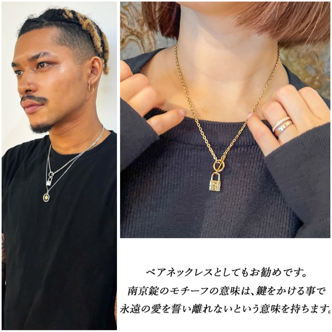 ハワイアンジュエリー ネックレス ステンレス パドロックマンテル 南京錠 メンズのアクセサリー(ネックレス)の商品写真