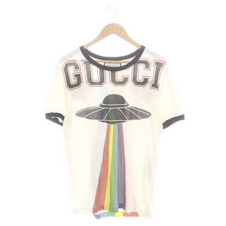 グッチ ドラゴン UFO Tシャツ 半袖 総柄 刺繍 ダメージ加工 476035