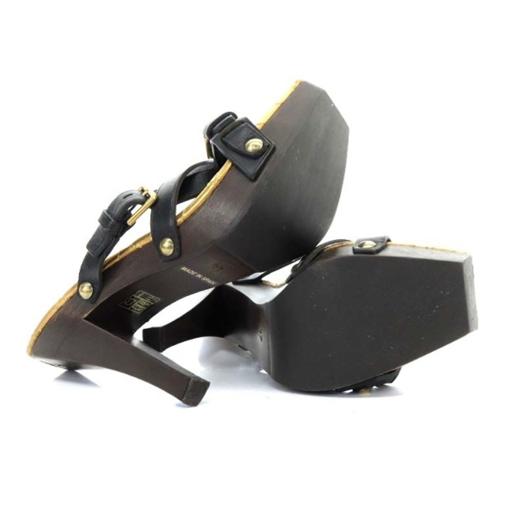 イヴサンローラン サンダル ハイヒール スクエアトゥ 37 黒 レディースの靴/シューズ(サンダル)の商品写真