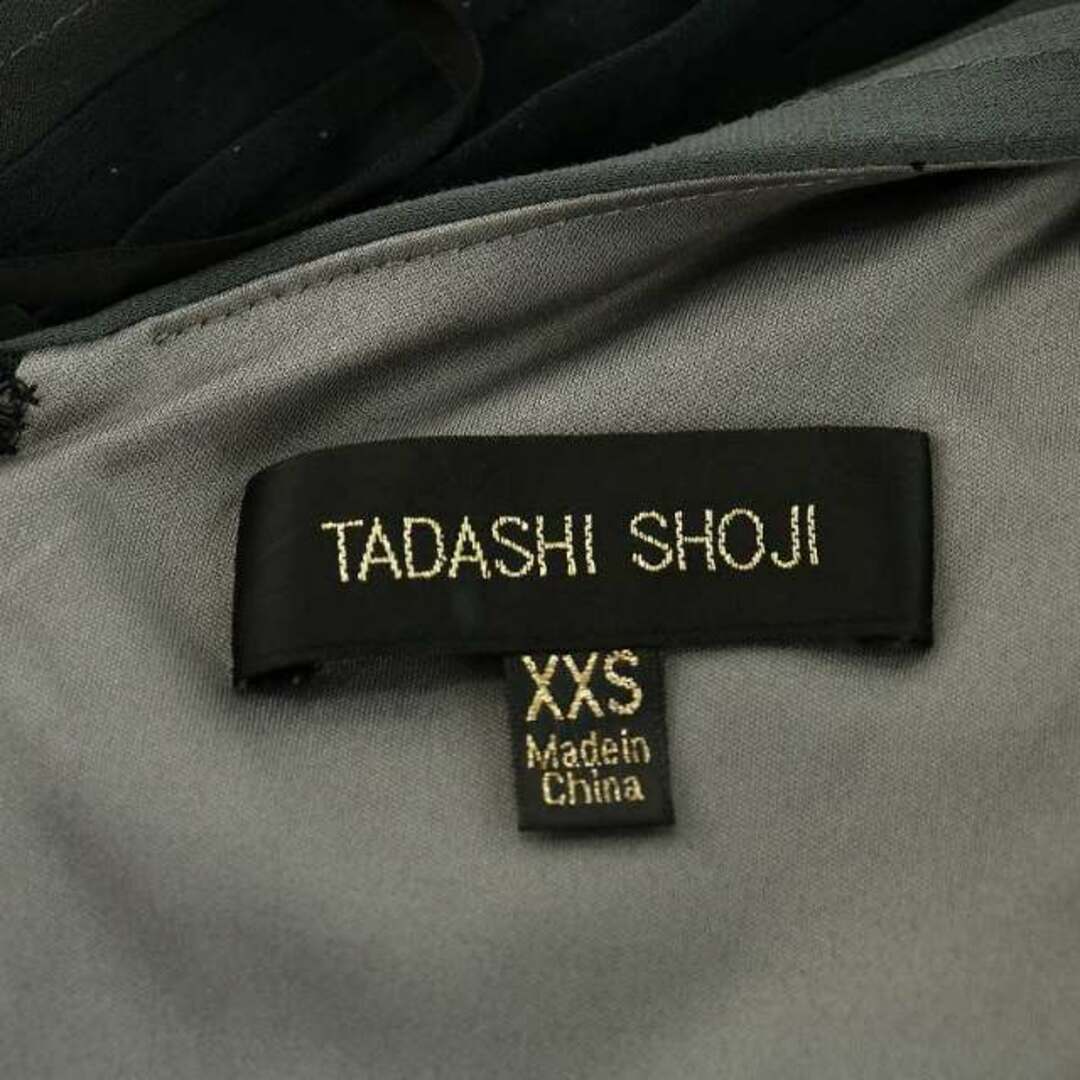 TADASHI SHOJI(タダシショウジ)のタダシショージ ワンピース ひざ丈 ノースリーブ プリーツ XXS グレー 黒 レディースのワンピース(ひざ丈ワンピース)の商品写真