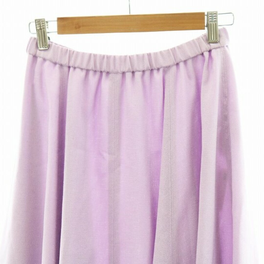 Noble(ノーブル)のノーブル 23SS リネンライクフレアスカート ミモレ ロング 紫 レディースのスカート(ロングスカート)の商品写真