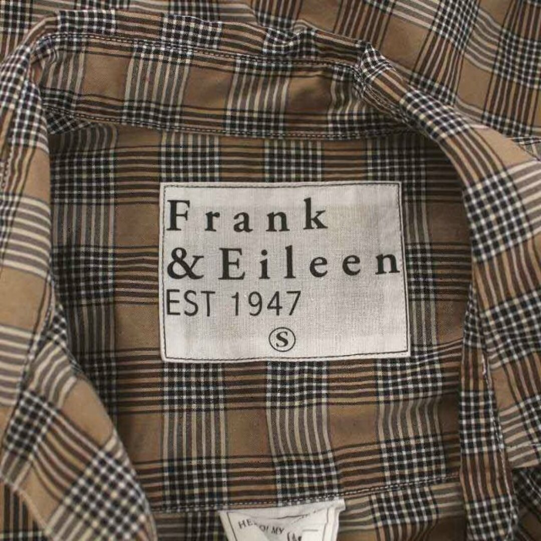 Frank&Eileen(フランクアンドアイリーン)のフランク&アイリーン シャツ 長袖 チェック スキッパー S 茶 黒 白 レディースのトップス(シャツ/ブラウス(長袖/七分))の商品写真