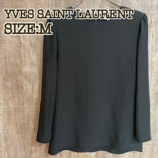 イヴサンローラン(Yves Saint Laurent)のYVES SAINT LAURENT イヴ・サンローラン　ブラウス　ブラック　M(シャツ/ブラウス(長袖/七分))