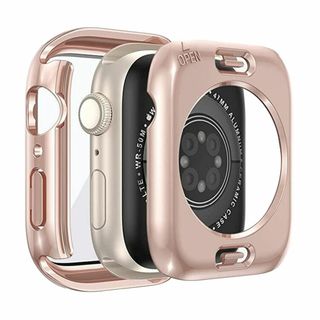 サイズ:45mm_色:ローズゴールドBELIYO Apple Watch ケ(その他)