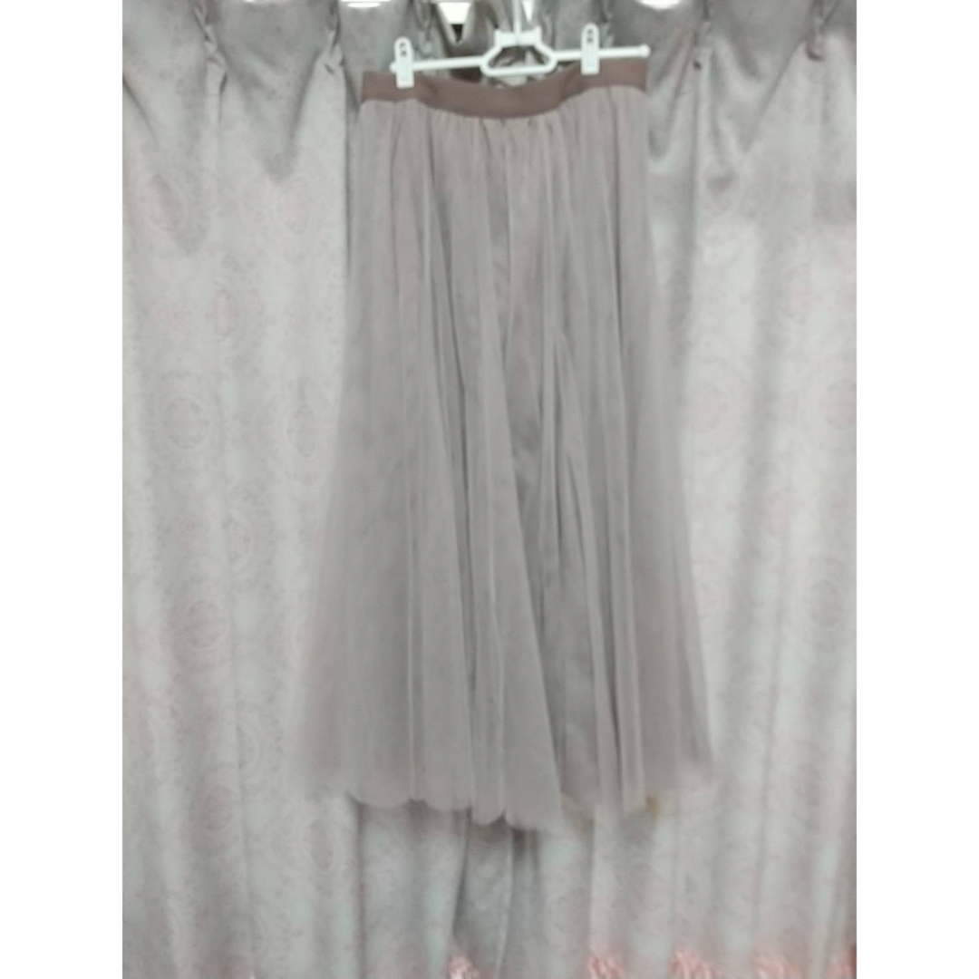 チュールスカートベビーピンク レディースのスカート(ロングスカート)の商品写真