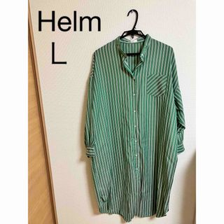 【古着】超ロングシャツワンピース　Ｌサイズ(ロングワンピース/マキシワンピース)