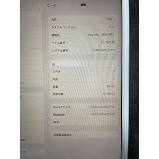 Apple - 【Wi-Fiモデル】iPad mini 第5世代/64GB/A2133 