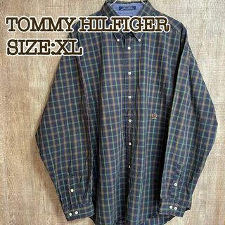 トミーヒルフィガー(TOMMY HILFIGER)のTOMMY HILFIGER トミーヒルフィガー　BDシャツ　チェック　XL(Tシャツ/カットソー(七分/長袖))