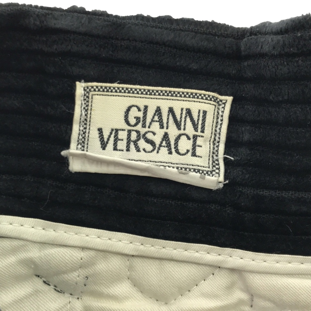 Gianni Versace(ジャンニヴェルサーチ)のGIANNI VERSACE ジャンニ ヴェルサーチ コーデュロイタックパンツ  ブラック 54 メンズのパンツ(その他)の商品写真