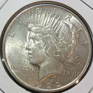 銀貨アメリカ 1922年 ピースダラー１ドル銀貨大型自由の女神silver900(金属工芸)