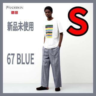 ユニクロ(UNIQLO)のS【新品】ユニクロ JWアンダーソン リネンブレンドイージーパンツ 67 ブルー(スラックス)