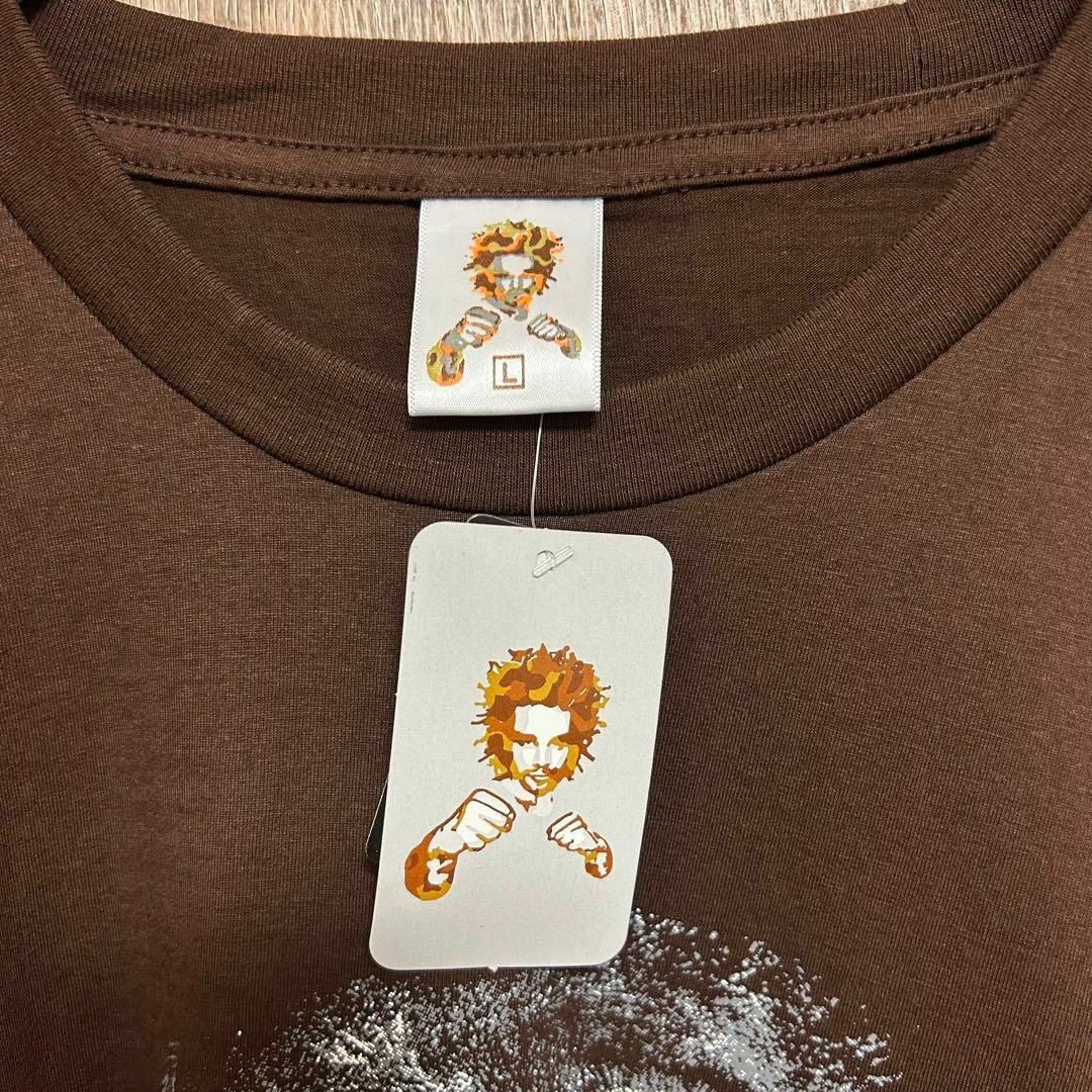 ☆新品未使用　Tシャツ　ブラウン　ゴリラ　サングラス　ビッグプリント　L メンズのトップス(Tシャツ/カットソー(半袖/袖なし))の商品写真