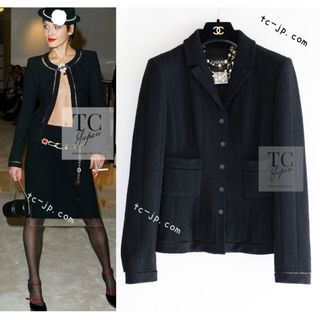 CHANEL - シャネル ジャケット CHANEL ブラック ココ ボタン CHANEL - シャネル ジャケット CHANEL ブラック ココ ボタン