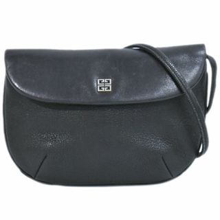 ジバンシィ(GIVENCHY)の本物 ジバンシィ GIVENCHY レザー ショルダーバッグ ポシェット ブラック ジバンシー バッグ 中古(ショルダーバッグ)