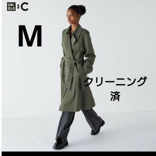 クリーニング済み　UNIQLOC トレンチコート　オリーブ