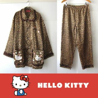 ハローキティ - 美品　HELLO KITY／ハローキティ★　ヒョウ柄サテン　パジャマセット　