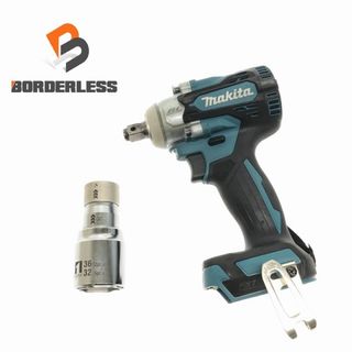 マキタ(Makita)の☆中古品☆ makita マキタ 18V 充電式インパクトレンチ TW300DZ 青/ブルー 本体+ソケット 締め メンテナンス 90405(工具)