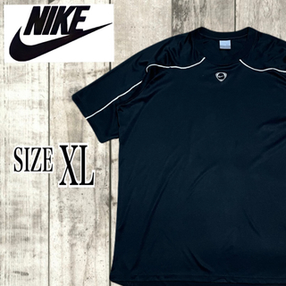 ナイキ(NIKE)のNIKE ナイキ 刺繍ロゴ ライン 半袖Tシャツ ブラック XLサイズ(Tシャツ/カットソー(半袖/袖なし))