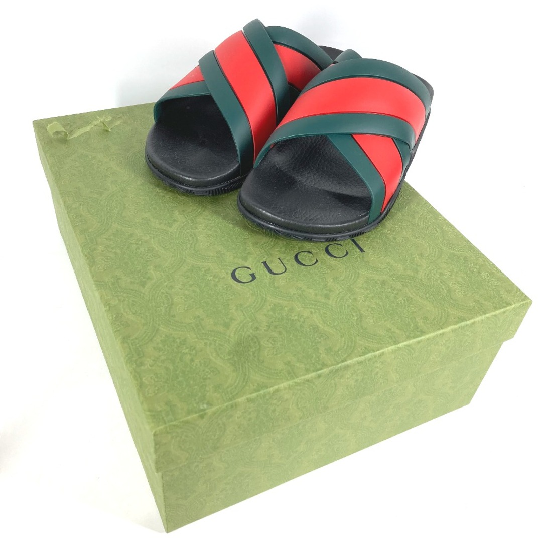 Gucci(グッチ)のグッチ GUCCI クロス 630326 シェリーライン 靴 シューズ ビーチサンダル フラット サンダル ラバー ブラック 未使用 メンズの靴/シューズ(サンダル)の商品写真
