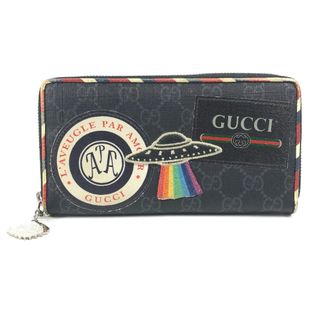 グッチ(Gucci)のグッチ GUCCI ナイトクーリエ 496342 GGスプリーム ラウンドファスナー 長財布 GGスプリームキャンバス ブラック(長財布)