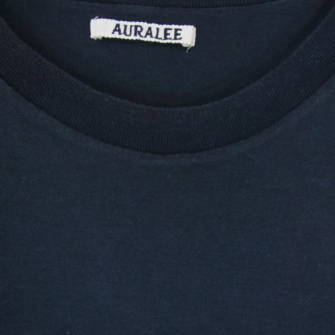 AURALEE(オーラリー)のAURALEE オーラリー Ｔシャツ 19SS A00T01DC HIGH GAUGE DOUBLE CLOTH TEE ハイゲージ ダブル クロス 半袖Ｔシャツ ネイビー ネイビー系 4【中古】 メンズのトップス(シャツ)の商品写真