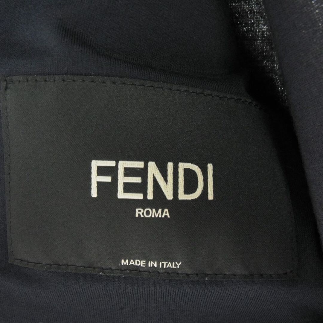 FENDI(フェンディ)のFENDI フェンディ ジャケット FW0833 × フィラ FENDI MANIA Logo Print Bomber Jacket ロゴ プリント ボンバー ジャケット ネイビー系 46【中古】 メンズのジャケット/アウター(その他)の商品写真