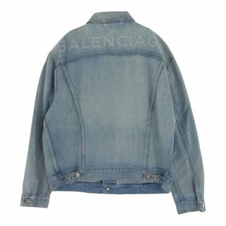 バレンシアガ(Balenciaga)のBALENCIAGA バレンシアガ デニムジャケット 18SS 509117 USED 加工 ブランド ロゴ オーバーサイズ デニム ジャケット インディゴブルー系 44【中古】(その他)