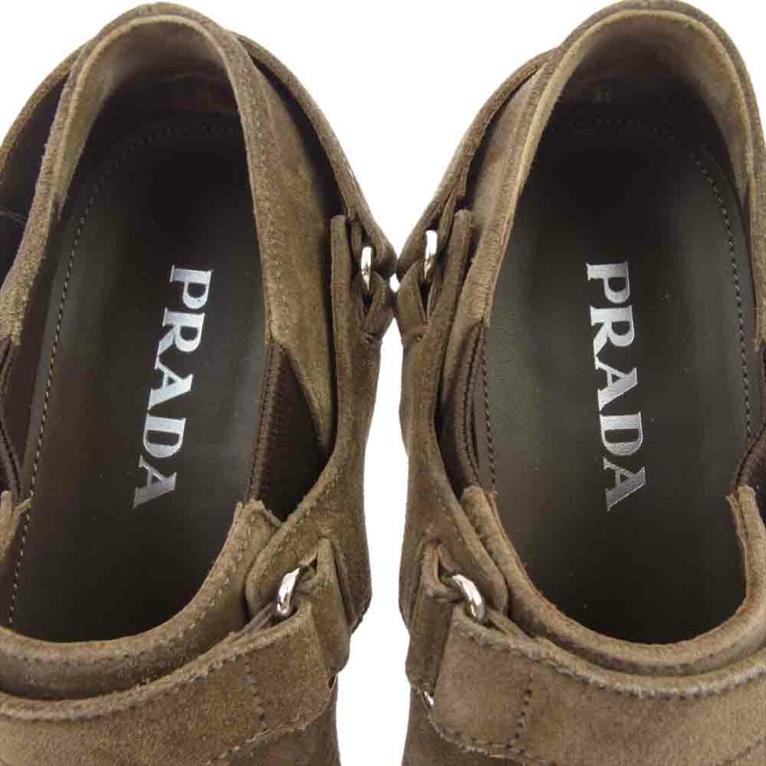 PRADA(プラダ)のPRADA プラダ その他靴 ベルト ストラップ スエード レザー シューズ ダークブラウン系 37.5【中古】 メンズの靴/シューズ(ドレス/ビジネス)の商品写真