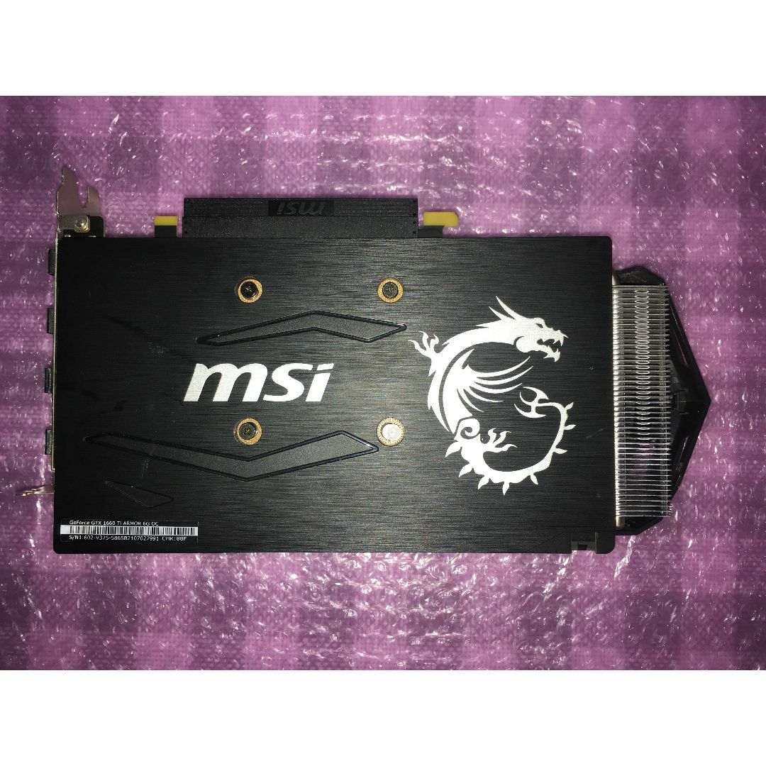 msi(エムエスアイ)のMSI GeForce GTX1660Ti ARMOR 6G OC　ビデオカード スマホ/家電/カメラのPC/タブレット(PCパーツ)の商品写真