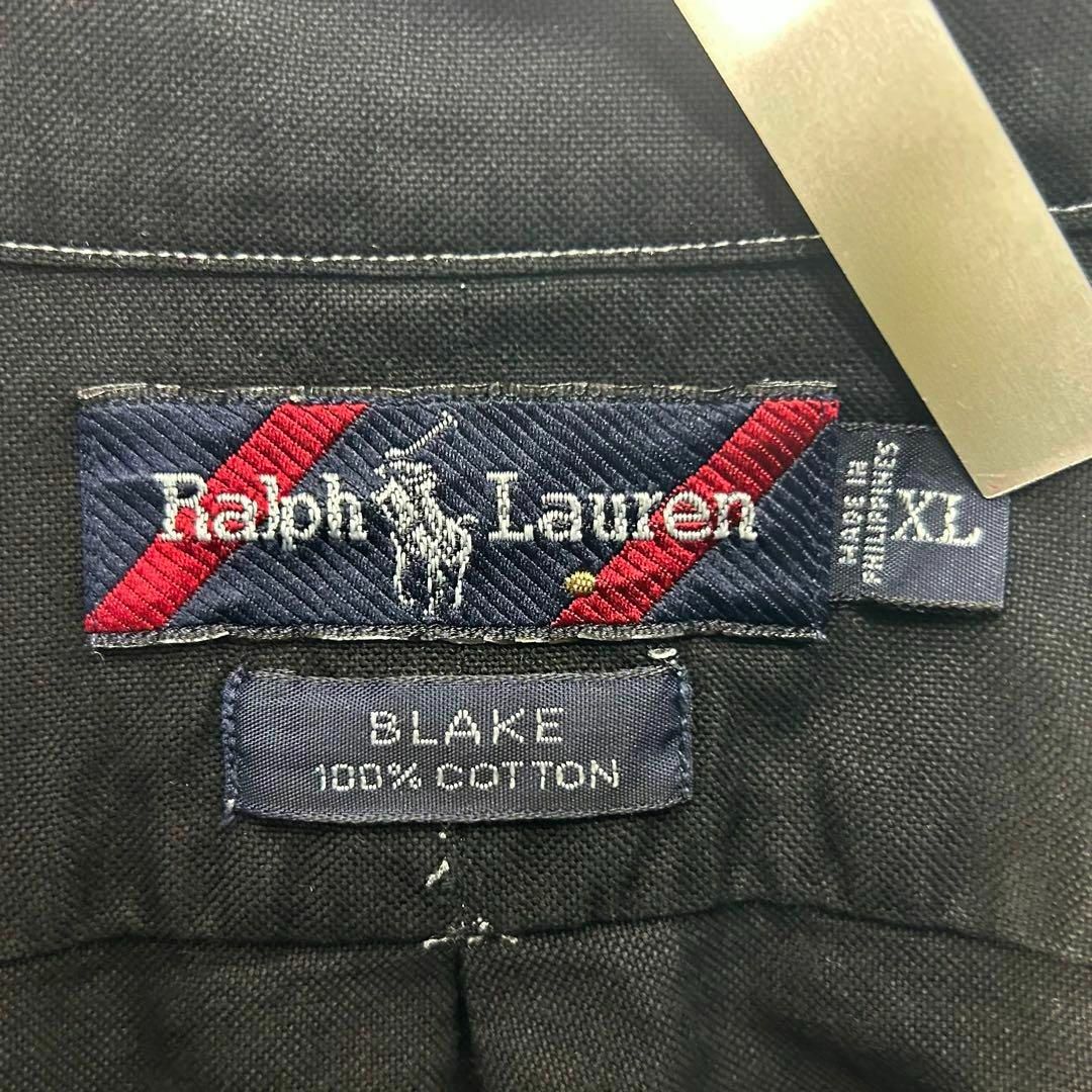 Ralph Lauren(ラルフローレン)のラルフローレン 刺繍ロゴ 半袖 BDシャツ 美品 ブラック XL メンズのトップス(シャツ)の商品写真