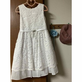 白ドレス　120センチ　女の子(ドレス/フォーマル)