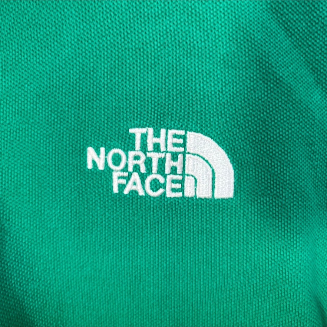 THE NORTH FACE(ザノースフェイス)の【ノースフェイス】半袖ポロシャツ　140子供　緑グリーン 刺繍ワンポイント１R キッズ/ベビー/マタニティのキッズ服男の子用(90cm~)(Tシャツ/カットソー)の商品写真