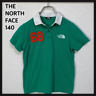 ザノースフェイス(THE NORTH FACE)の【ノースフェイス】半袖ポロシャツ　140子供　緑グリーン 刺繍ワンポイント１R(Tシャツ/カットソー)