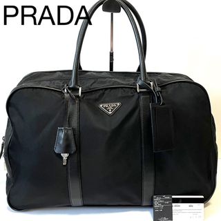 【極美品】PRADA プラダ ボストンバッグ　ナイロン×サフィアーノレザー　黒