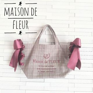 Maison de FLEUR - メゾンドフルール グレンチェック サイドリボン トートバッグ