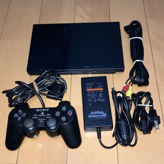 プレイステーション2(PlayStation2)のPS2 薄型本体セット SCPH-70000 ブラック 動作良好(家庭用ゲーム機本体)