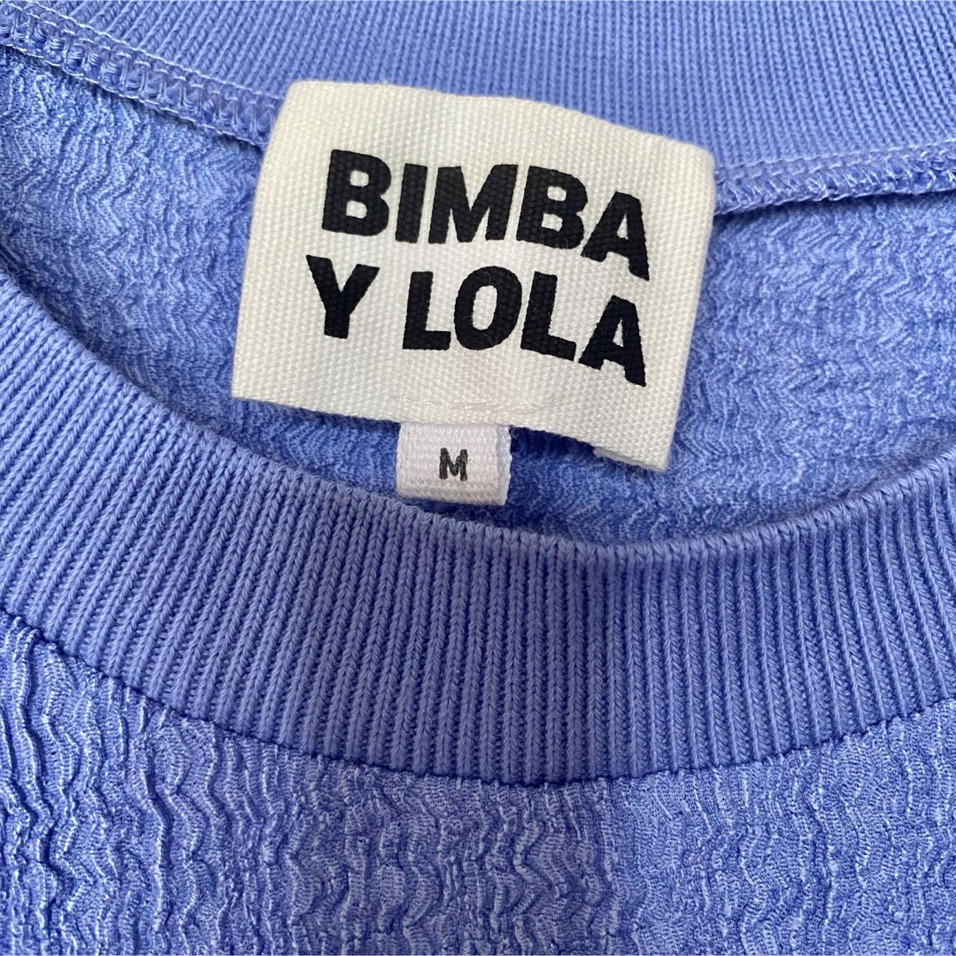 新品 BIMBA Y LOLA ブルー パフスリーブ Tシャツ トップス レディースのトップス(Tシャツ(半袖/袖なし))の商品写真