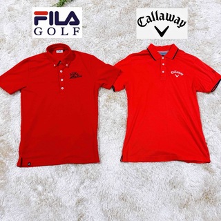 【Mサイズ2点セット】美品　ゴルフウェア　シャツ　キャロウェイ　フィラゴルフ　赤