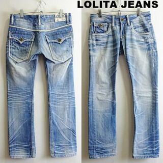 ロリータジーンズ(LOLITAJEANS)のロリータジーンズ　セミタイトストレートデニム　W79cm　レディース　藍青(デニム/ジーンズ)