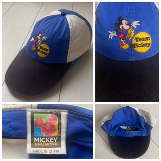 Disney - 90s old DISNEY TEAM MICKEY LONG BILL CAP