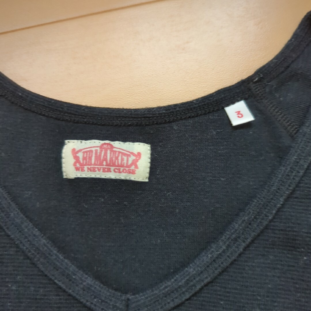 HOLLYWOOD RANCH MARKET(ハリウッドランチマーケット)のハリウッドランチマーケット　ストレッチフライス　Vネック　Tシャツ　表記3 メンズのトップス(Tシャツ/カットソー(半袖/袖なし))の商品写真