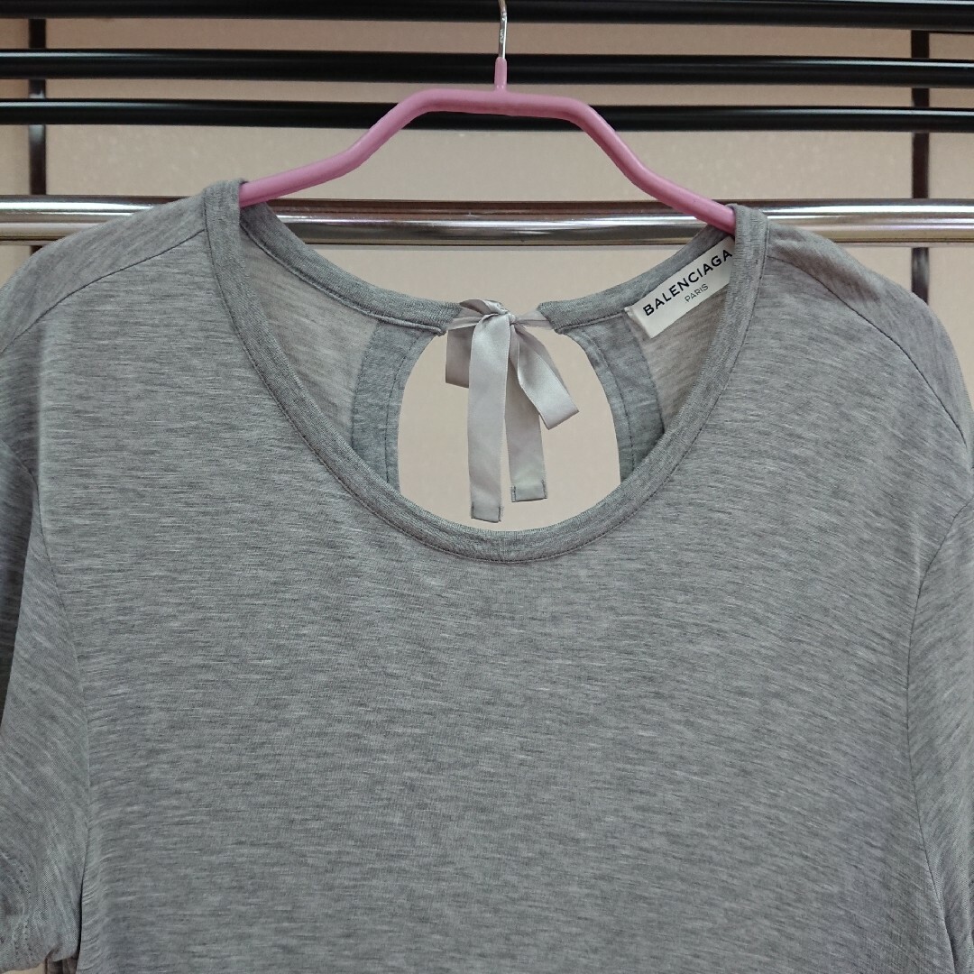 Balenciaga(バレンシアガ)のBALENCIAGA シルクリボンカットソー レディースのトップス(Tシャツ(半袖/袖なし))の商品写真